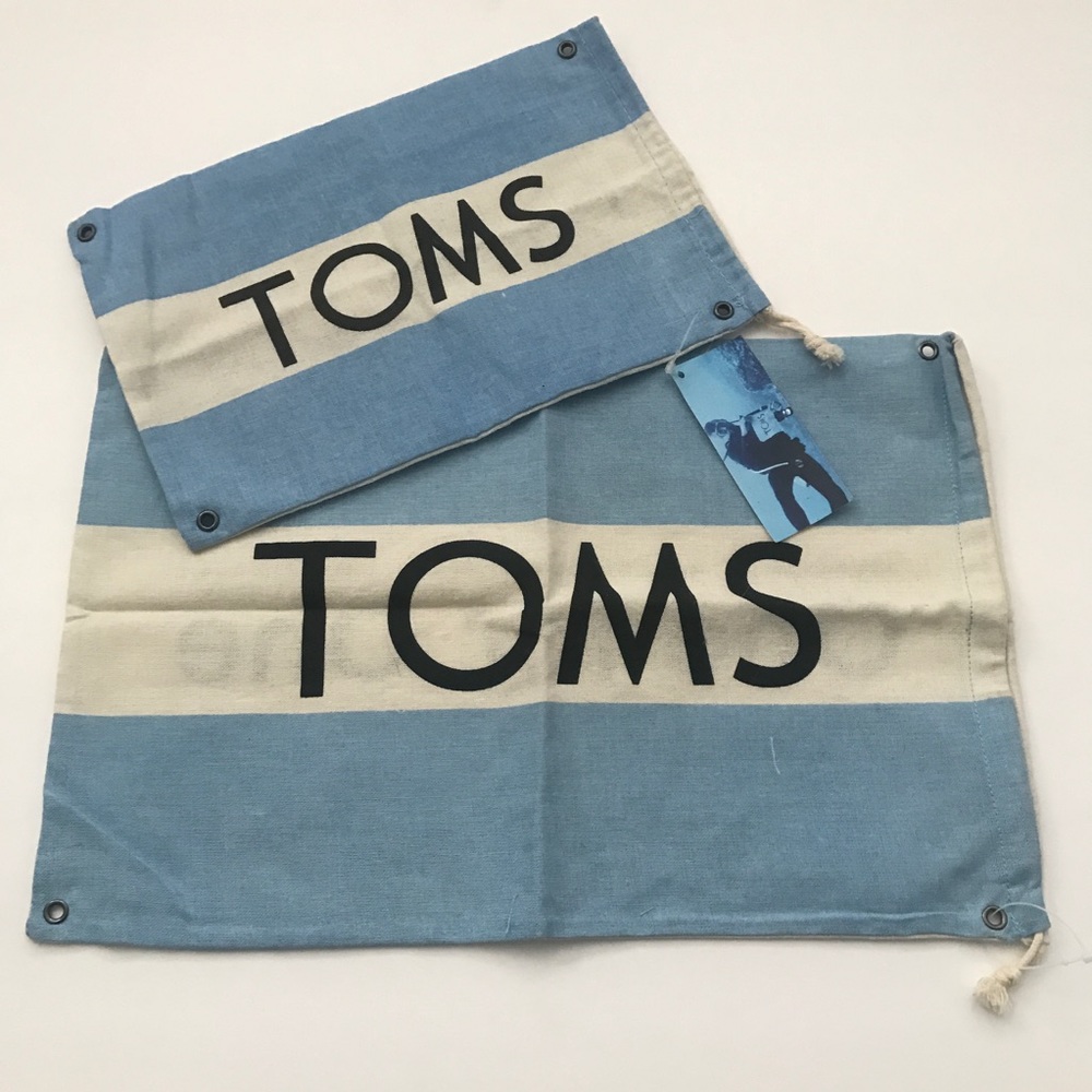 TOMS Shoes Drawstring Shoe Bag Lot of 2 New